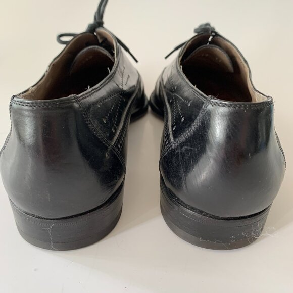 BALLY MENS OXFORDS DRESS LEATHER SHOES BLACK SIZE 11 MADE IN ITALY BROGUE